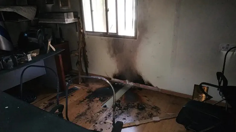 Damage from fire at Beit El mayor's office