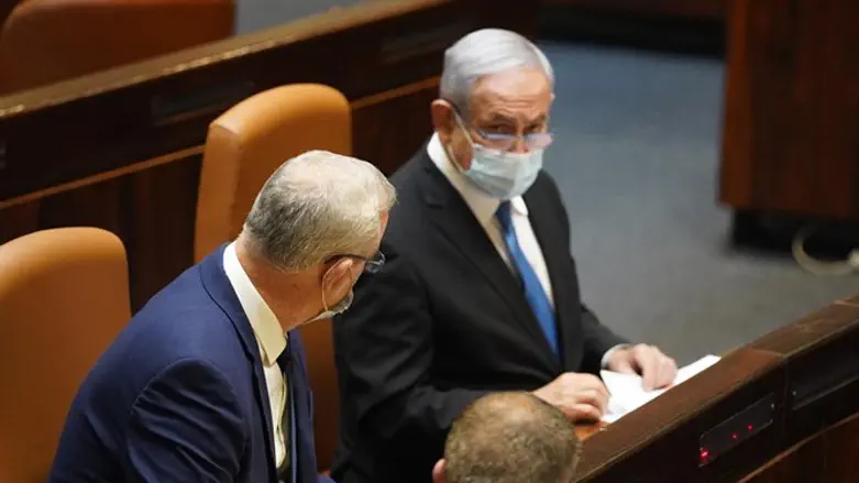 PM Netanyahu with Blue & White leader Benny Gantz