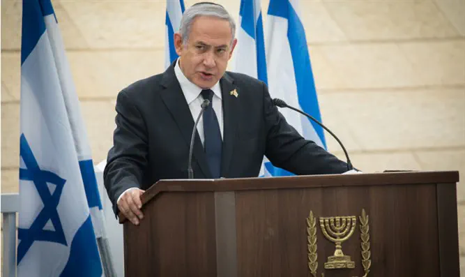 Биньямин Нетаньяху на церемонии Йом ха-Зикарон