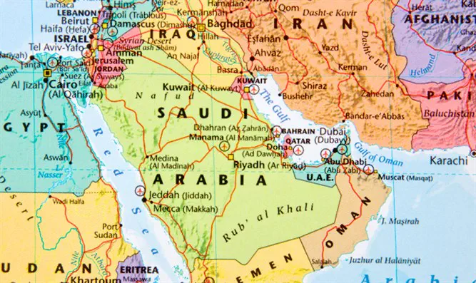 Карта Персидского залива. Иллюстрация