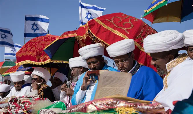 Члены общины евреев, выходцев из Эфиопии. Иллюстрация