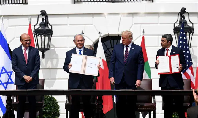 Церемония подписания соглашений между Израилем, ОАЭ и Бахрейном